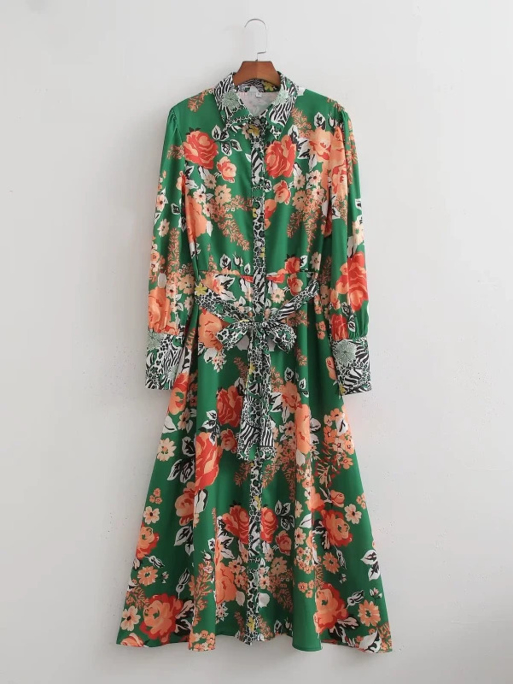 Long Sleeve Patchwork Floral Lace Maxi Dress